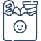 Icon of a clipboard with a checklist and a smiling face emoji.