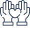 Icon of two hands with palms and fingers spread open facing forward.
