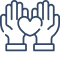 Icon of two hands with palms and fingers spread open facing forward.