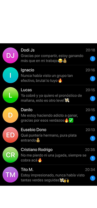 Comentarios positivos de clientes del Crack de las Apuestas