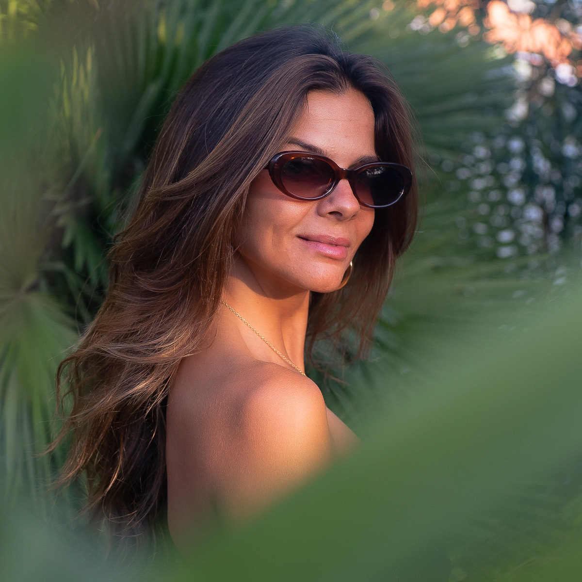 Model wearing Mireye sunglasses in a contemporary lifestyle setting