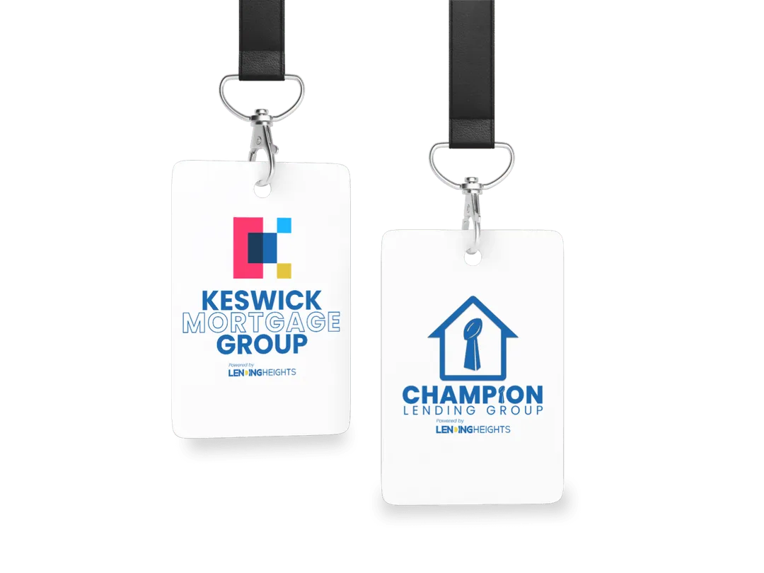 Keswick Mtg & Champion Lending Group Id Badges Mockup