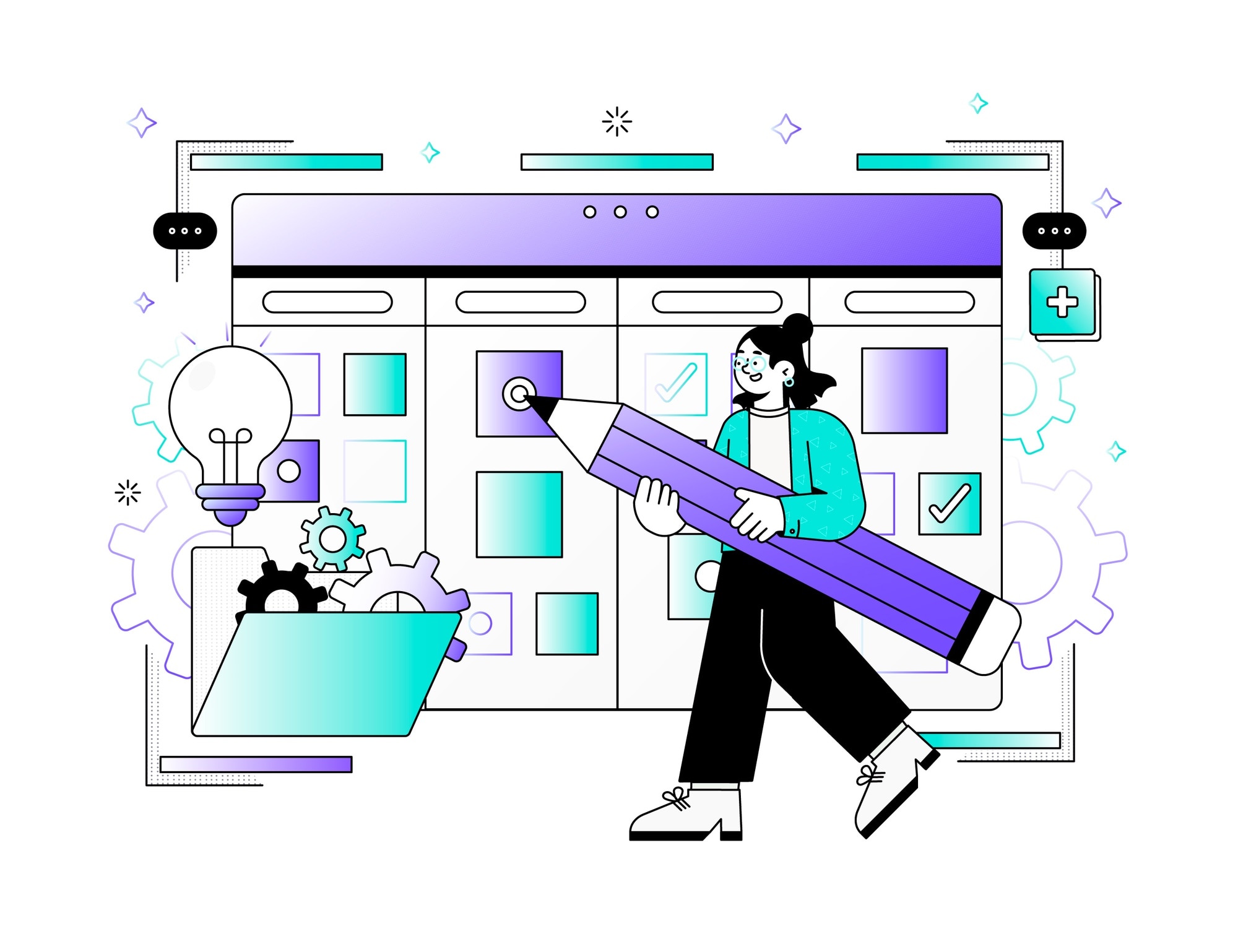 Illustration representing Link Barista’s expert execution process, managing end-to-end link building with quality control and consistent delivery.