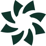 Diseño abstracto de pétalos oscuros formando un círculo en espiral.