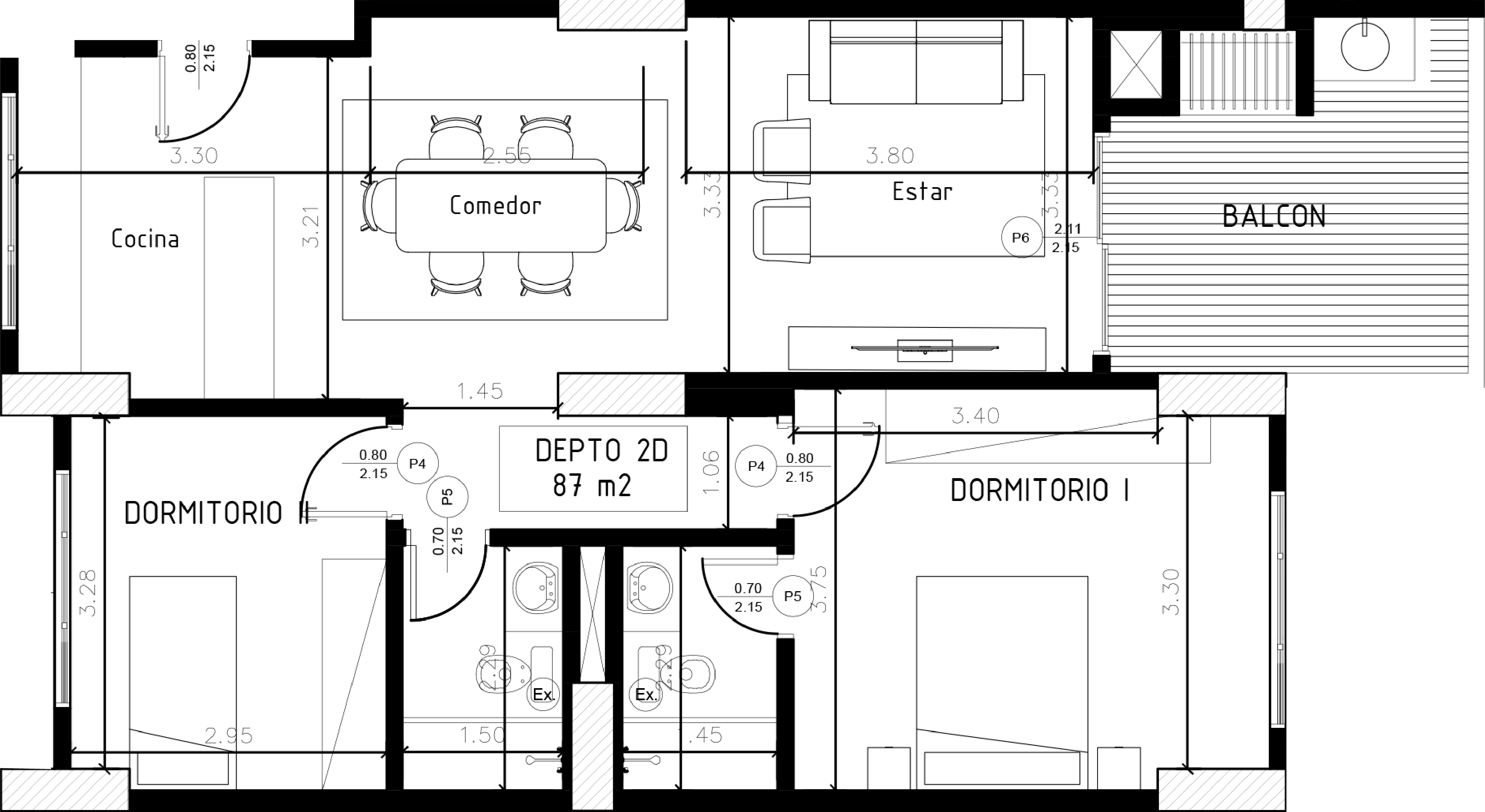 Plano de planta de oficina con áreas para salas de reuniones, estaciones de trabajo, área de descanso y baños.