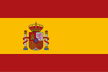 Bandera de España con franjas horizontales rojas y amarilla central con el escudo nacional.