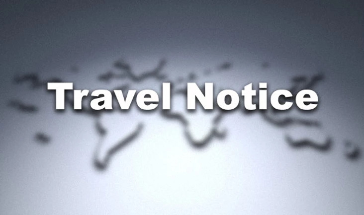Important travel warning