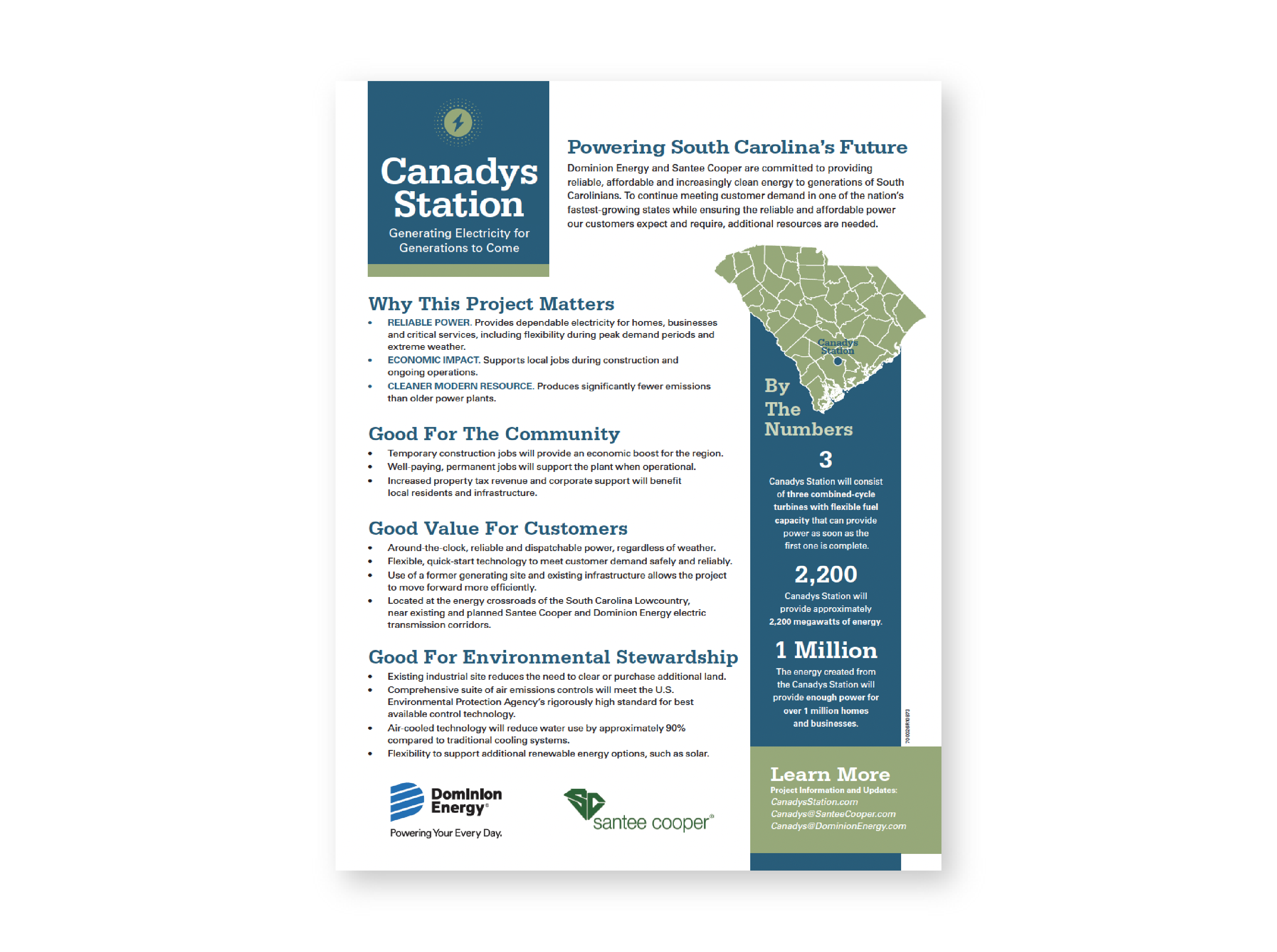 Canadys Station Fact Sheet