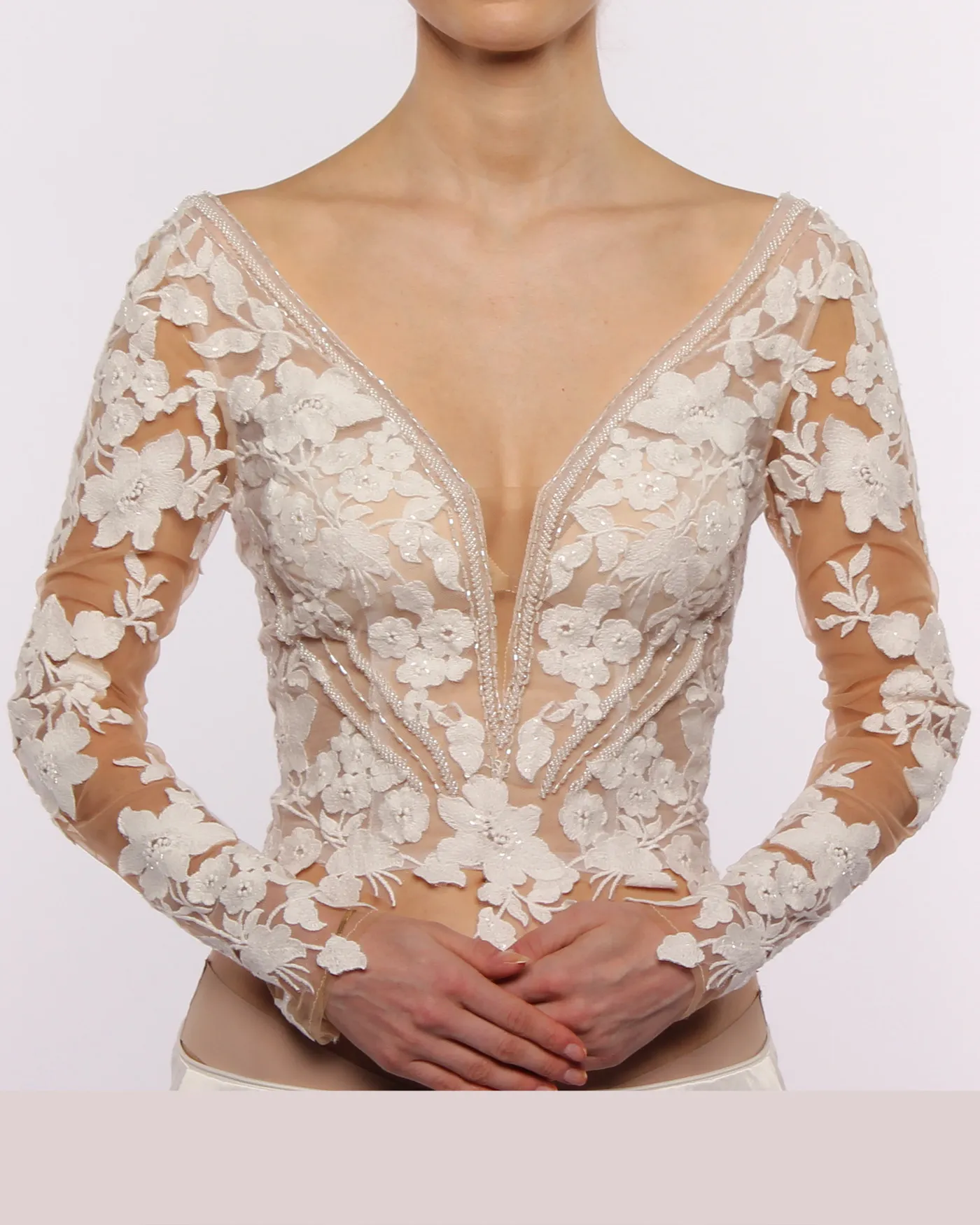 Wedding dress top with lace