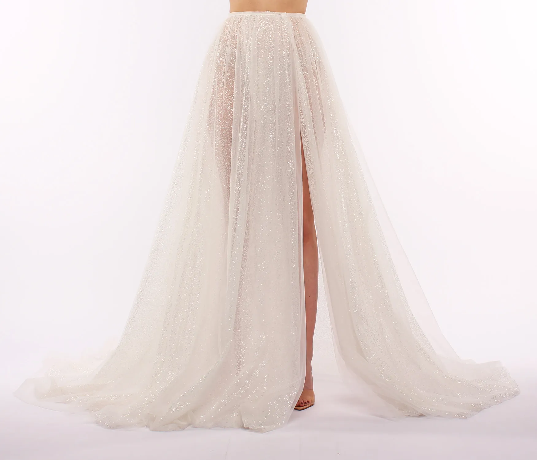 Wedding dress skirt mesh Schleppe
