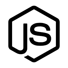 JavaScript logo with 'JS' inside a hexagonal outline.