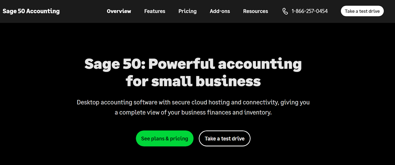 Sage 50 homepage