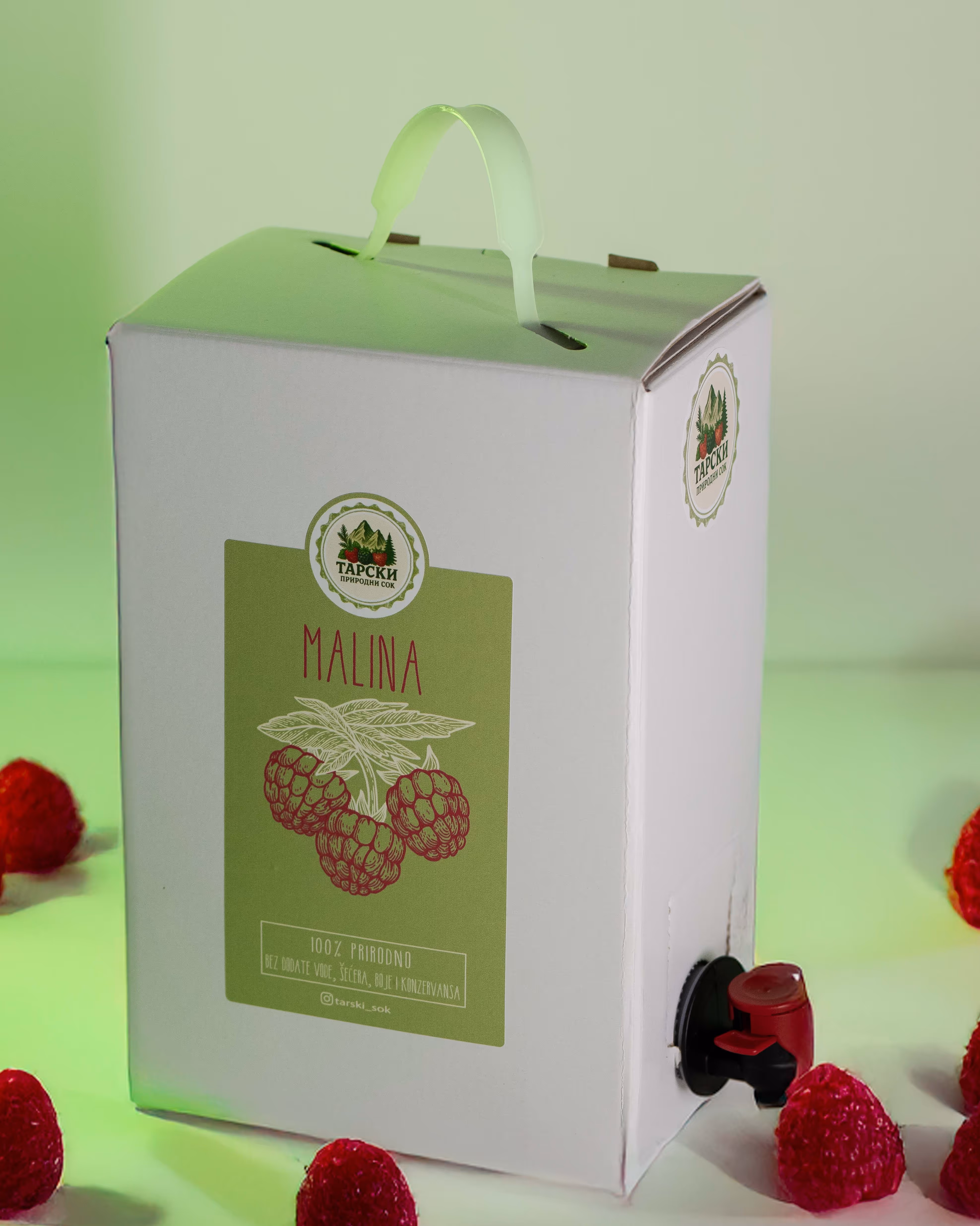 Tarski sok od maline u ambalaži od 3l.