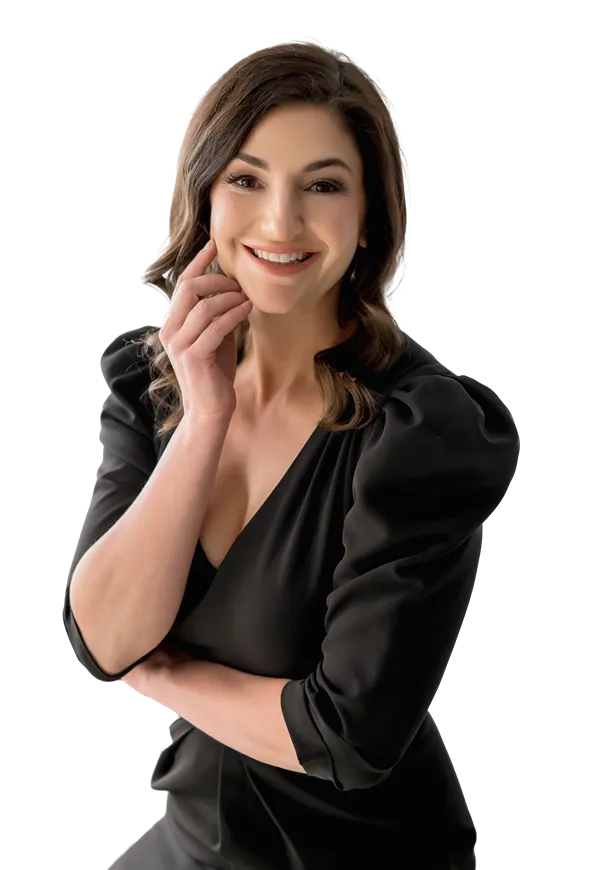 Pamela Garrett smiling in a black dress