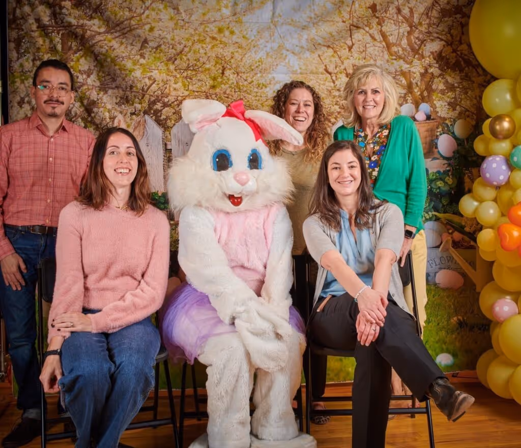 Law Mother team posed with the Easter Bunny