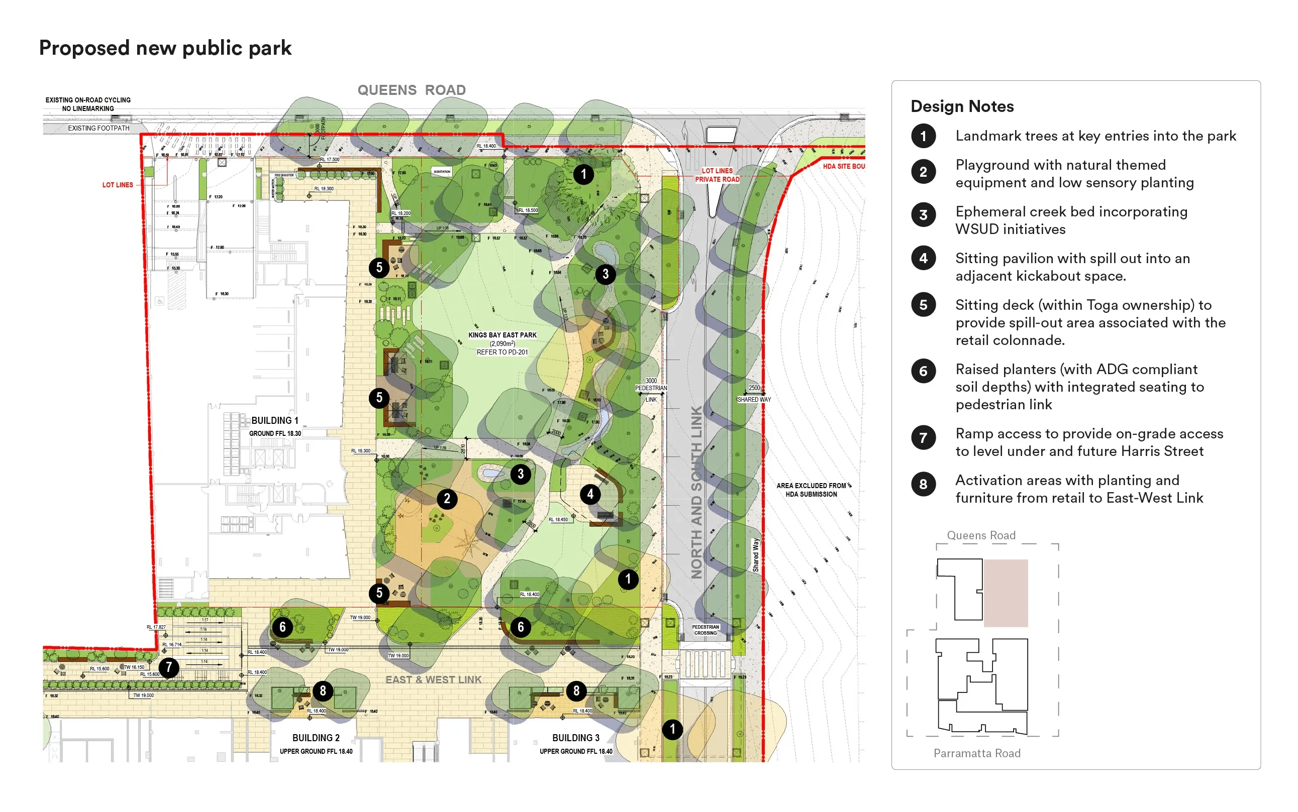 Proposed plan for the project’s Green Heart
