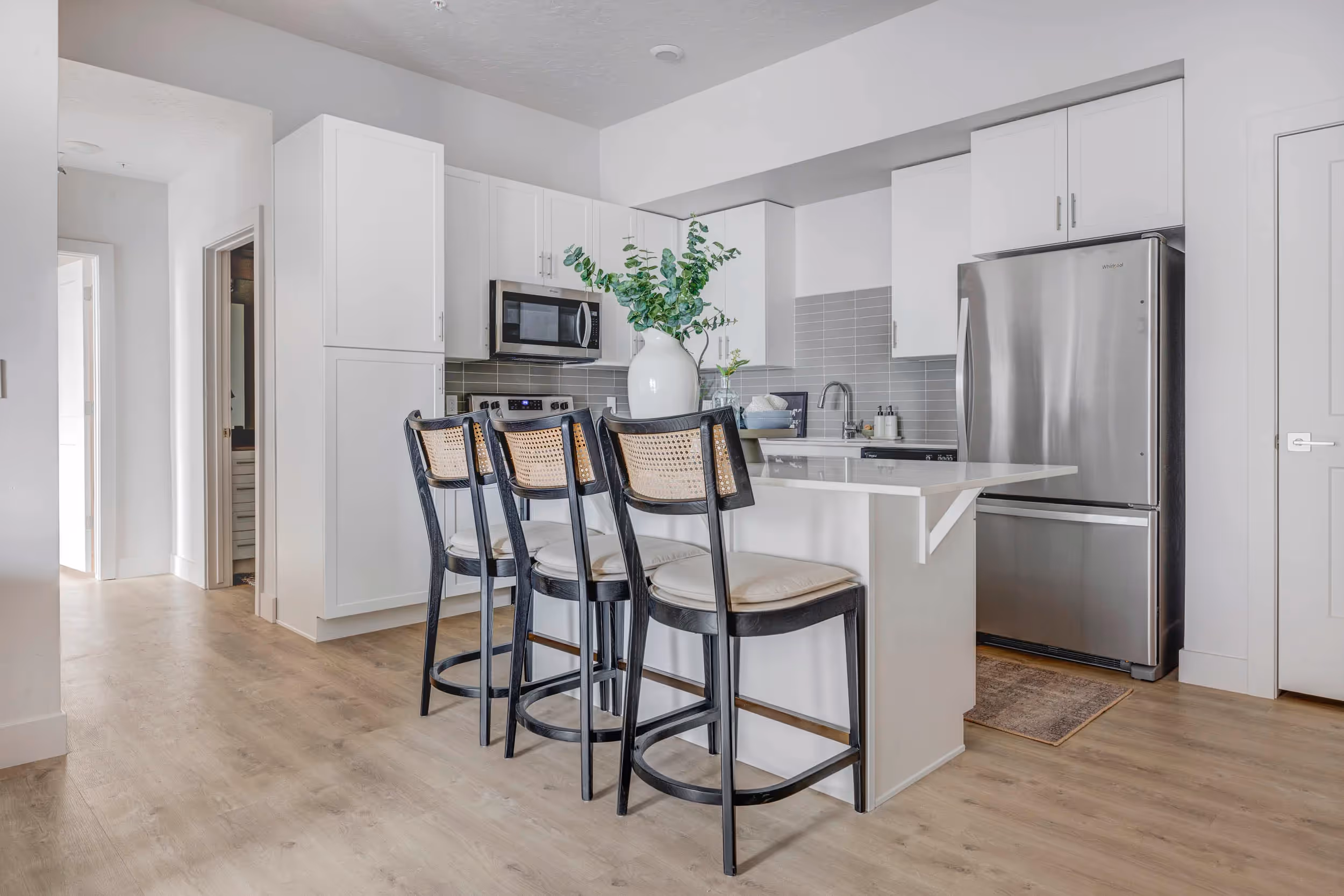 Kitchen island seating with barstools