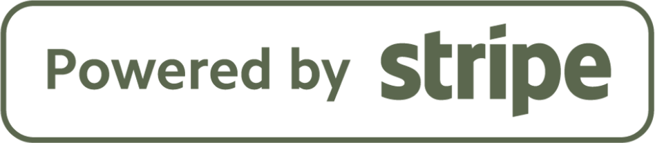 Button with text 'Powered by stripe' inside a rounded rectangle border.
