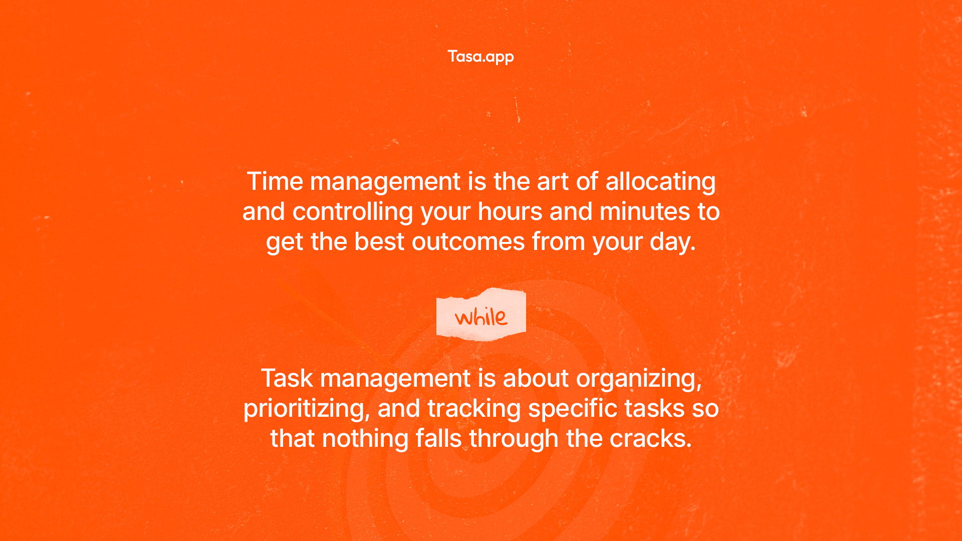 Difference between time and task management
