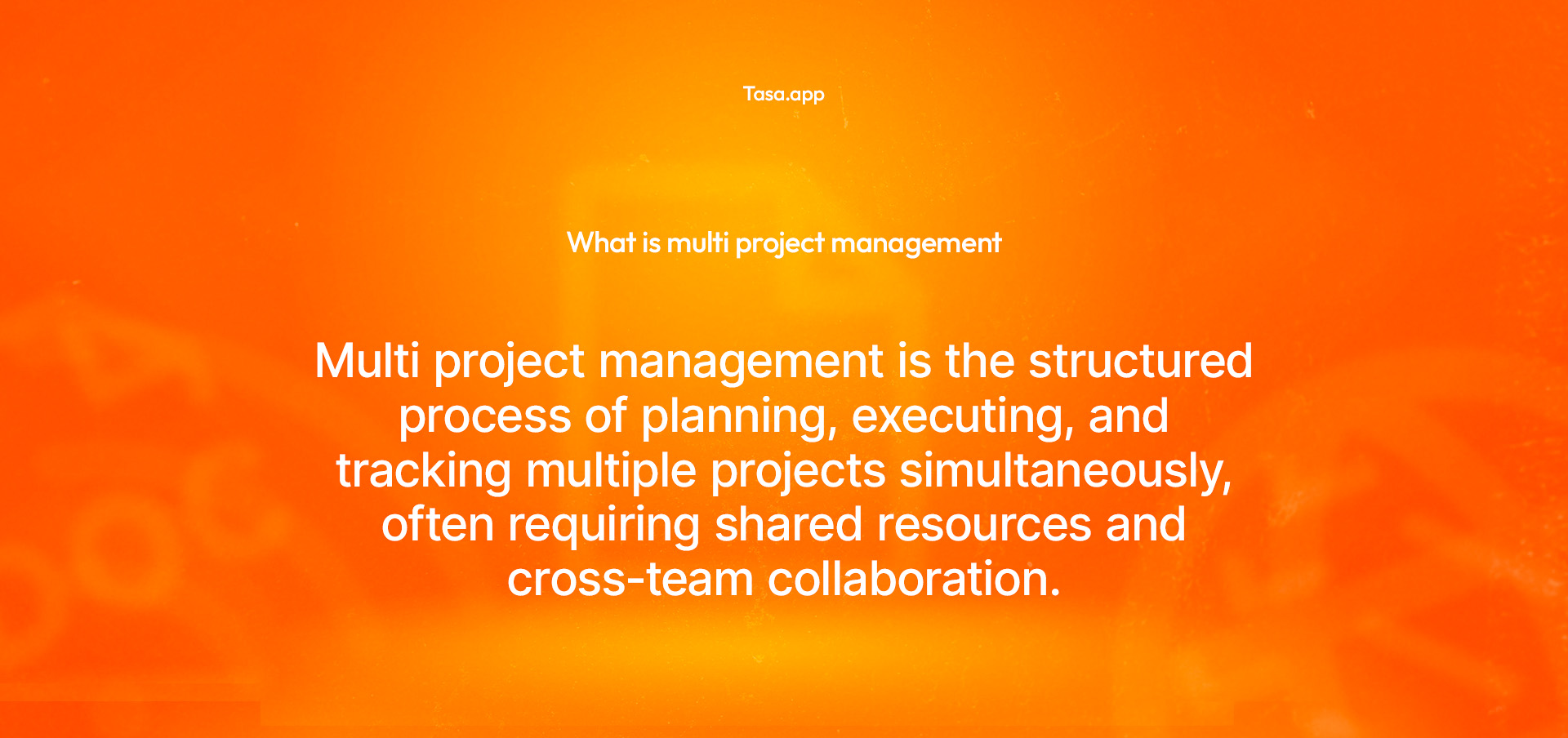 multi project management definition