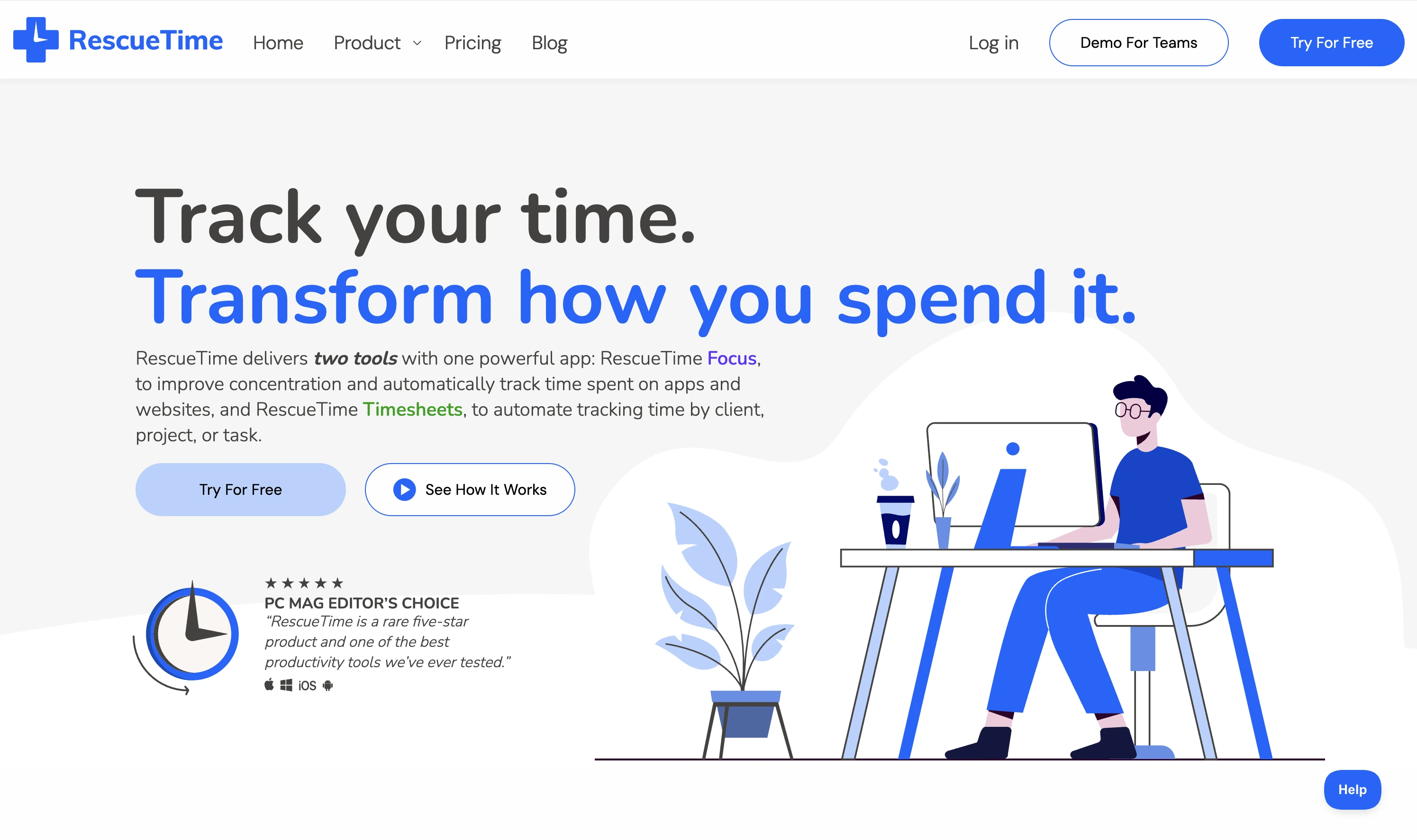 Resue Time website view