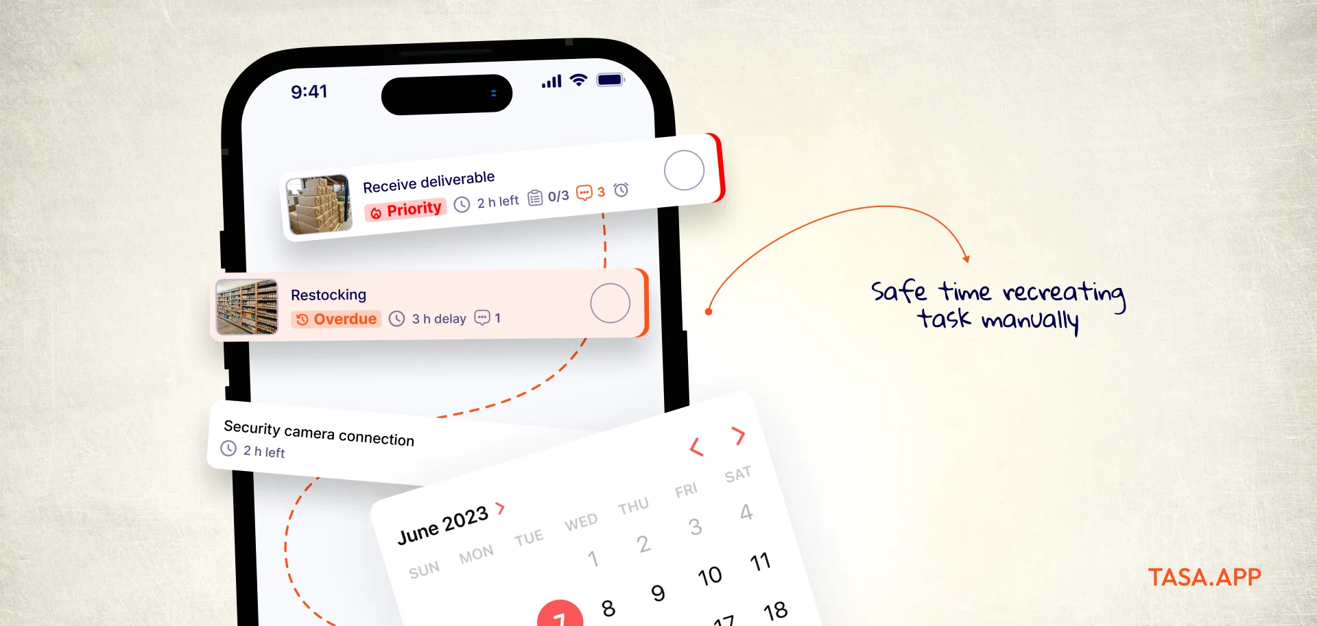 safe time recreating task manually for reoccurring tasks with Tasa app