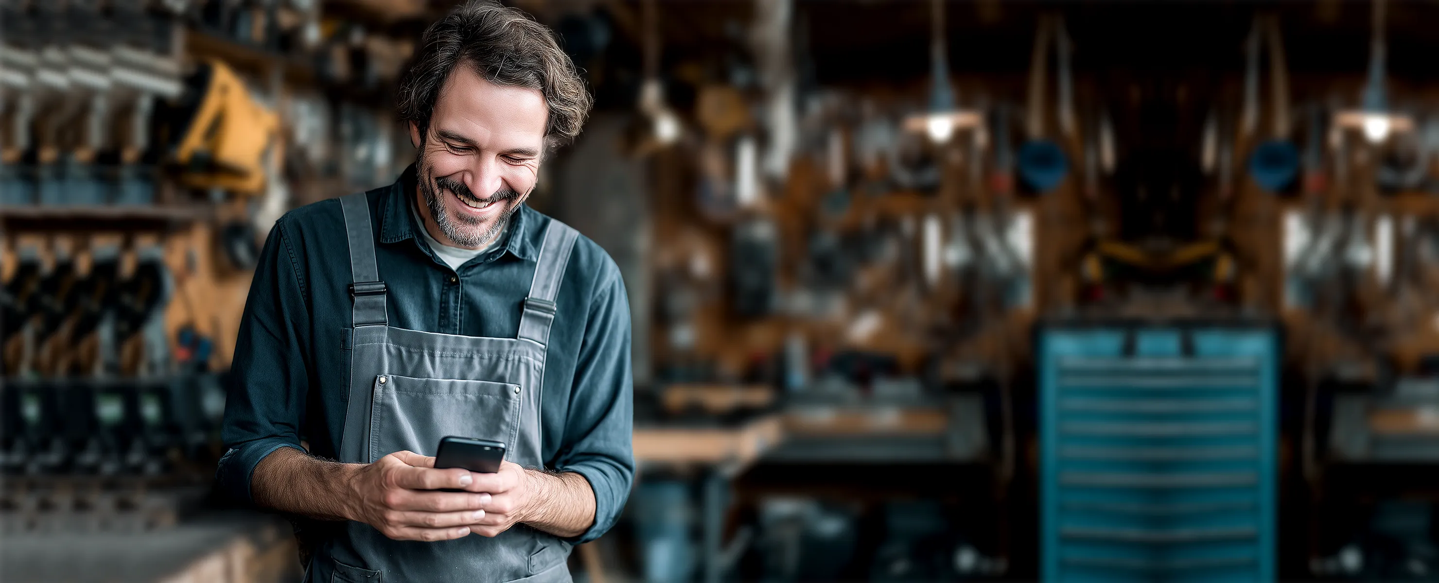 repairman using task management app