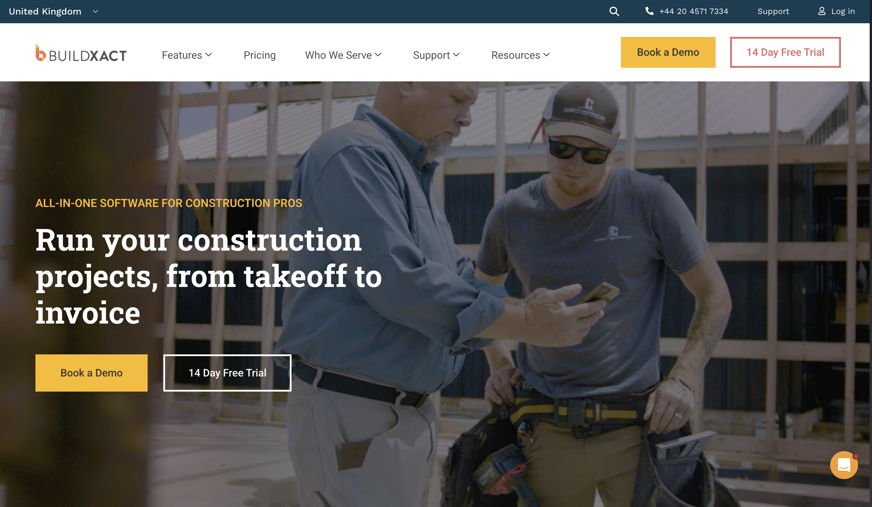 Buildxact website 
