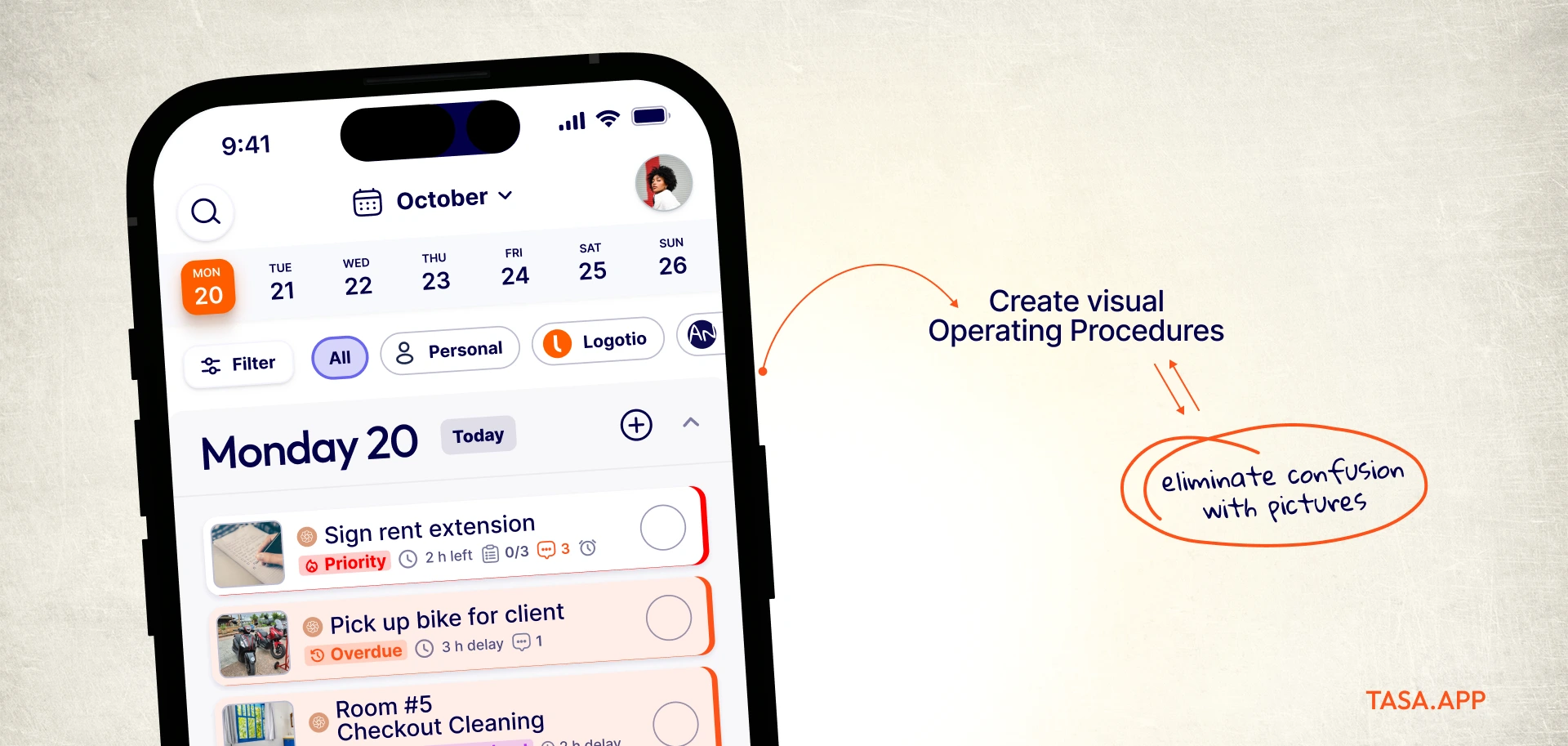 eliminate confusion with picture-based task app - Tasa
