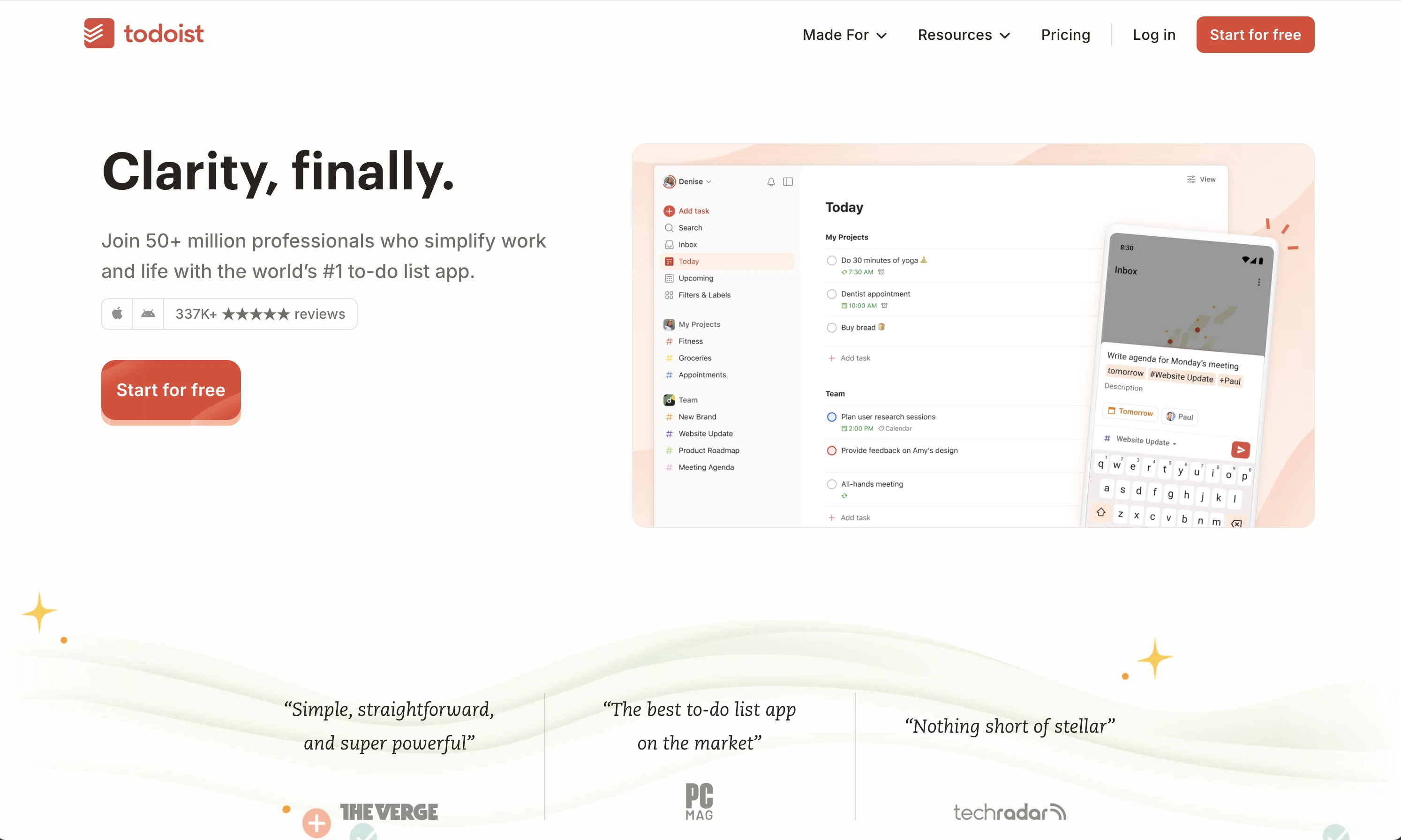 todoist website view
