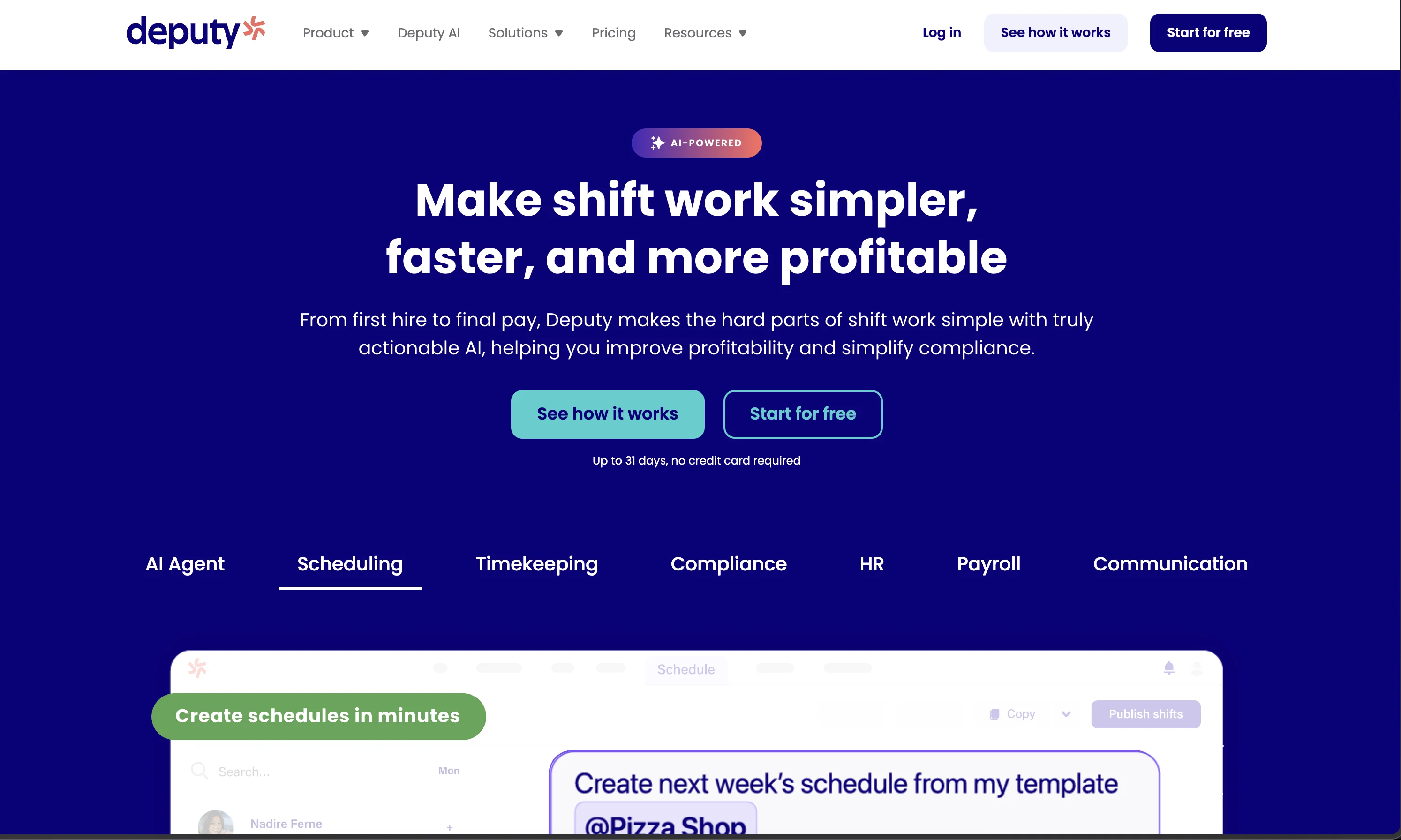 Deputy website view