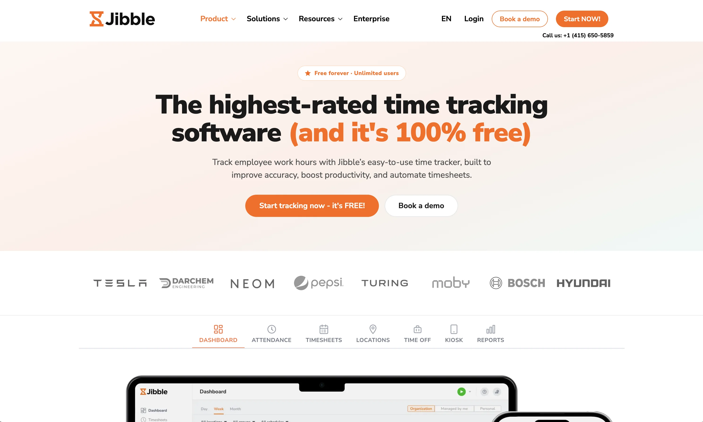 Jibble website view