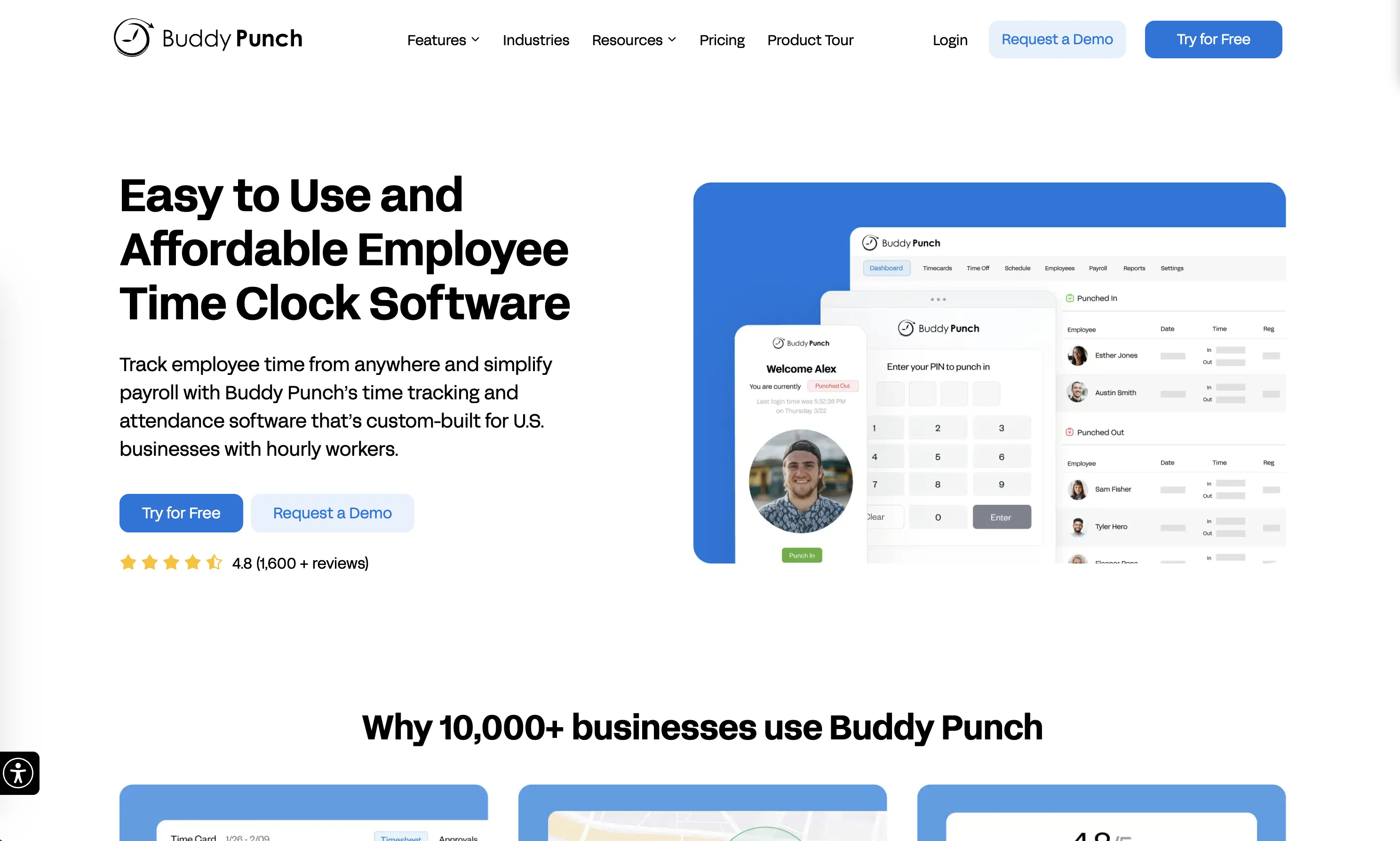 Buddy Punch website view