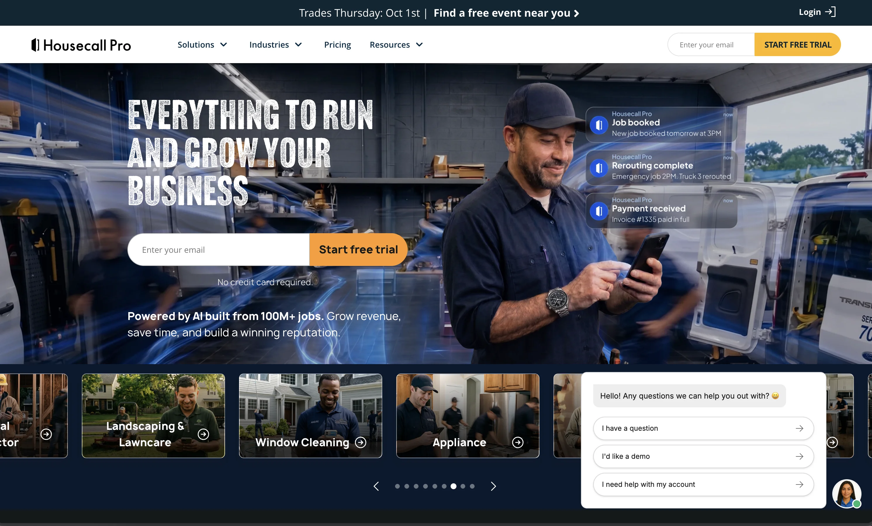 Housecall Pro website view