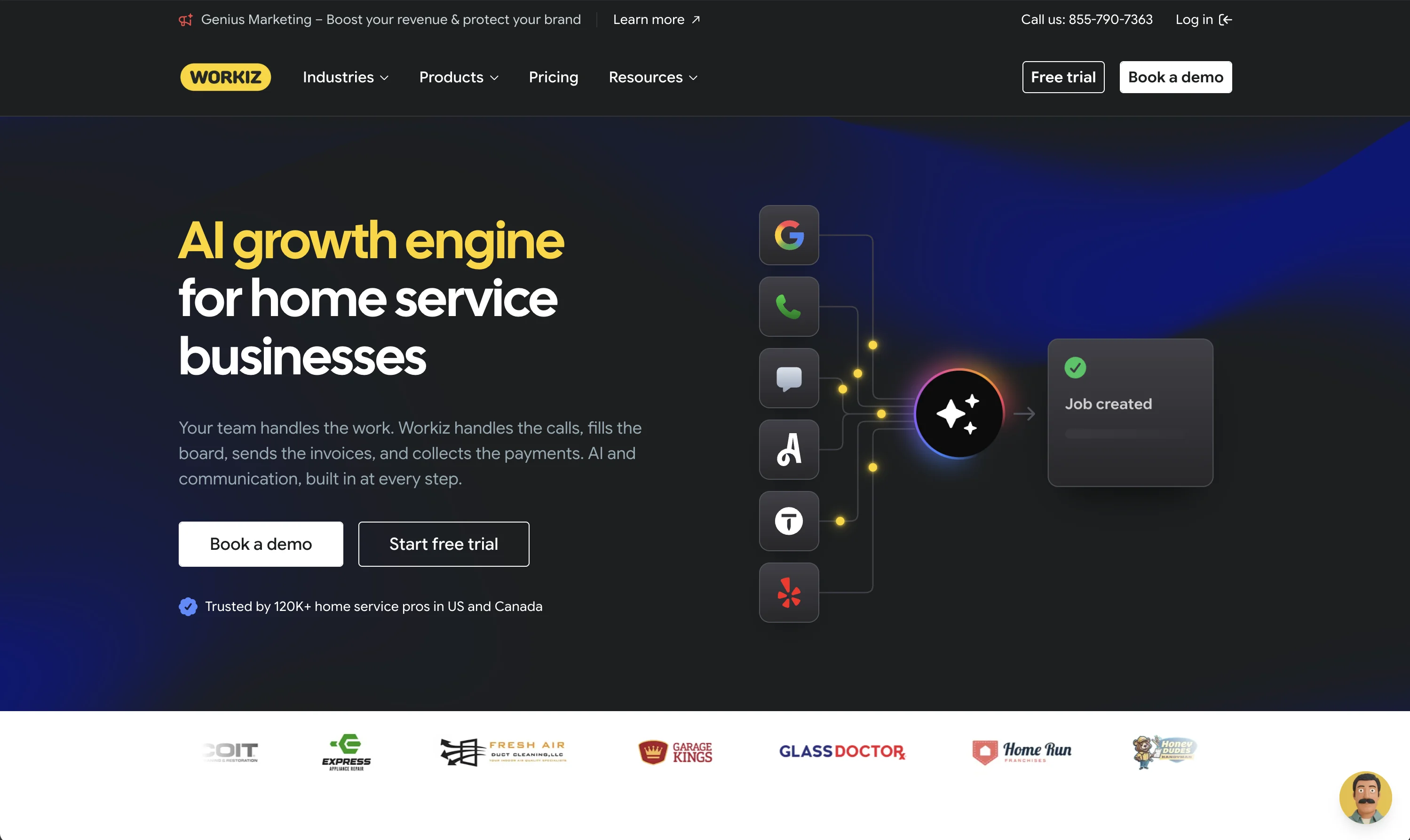 Workiz website view