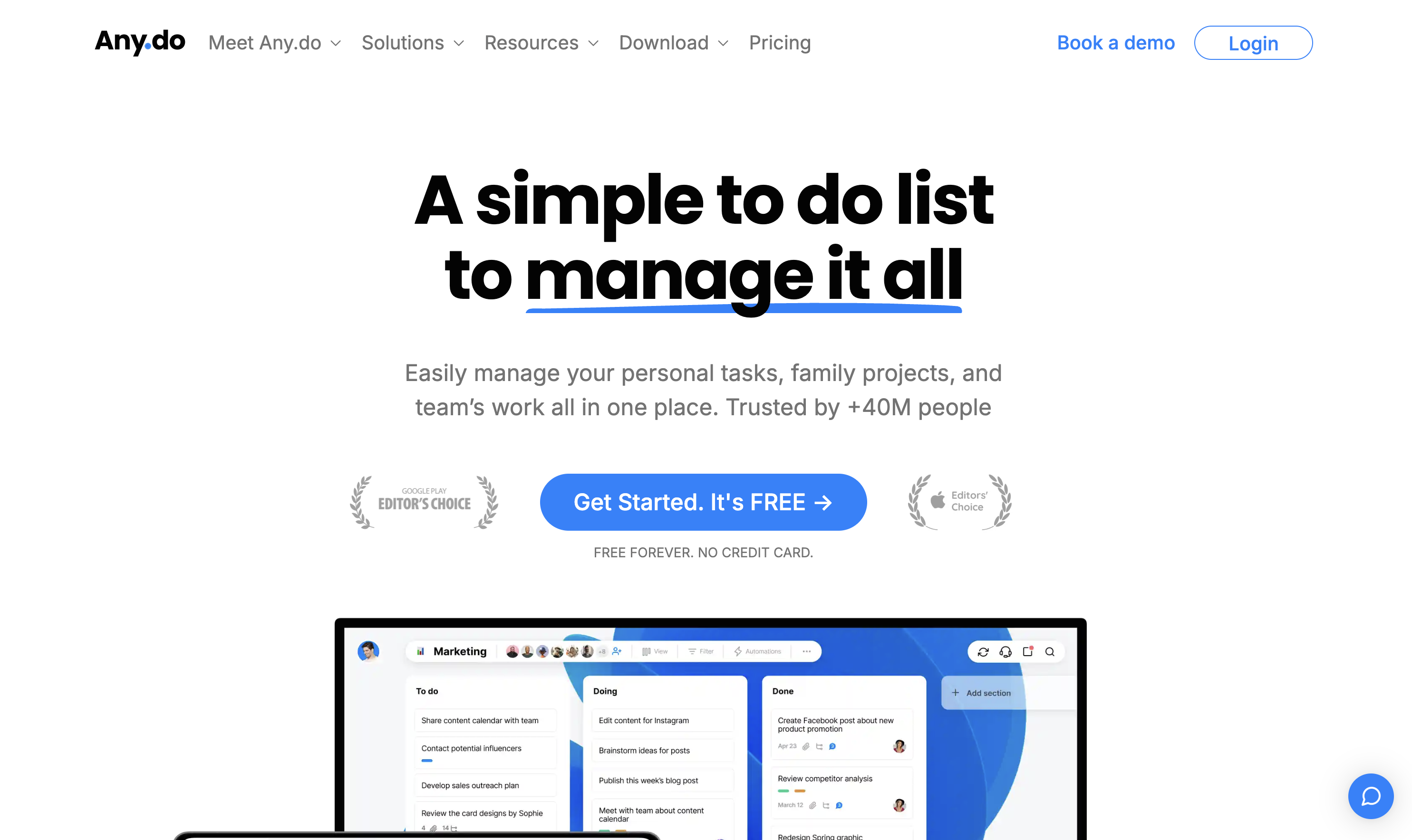 Any.do website view