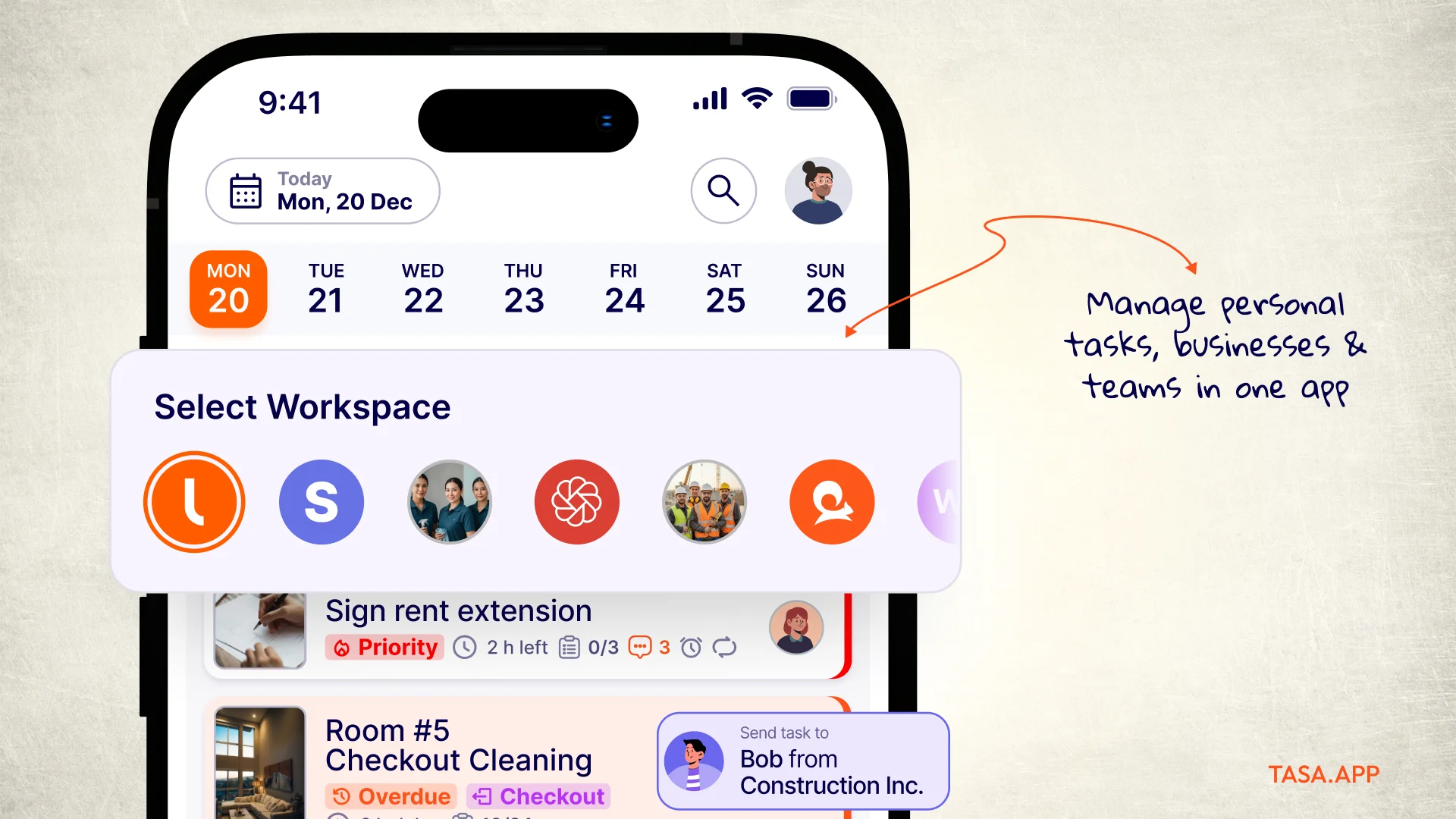 Tasa multiple workspaces