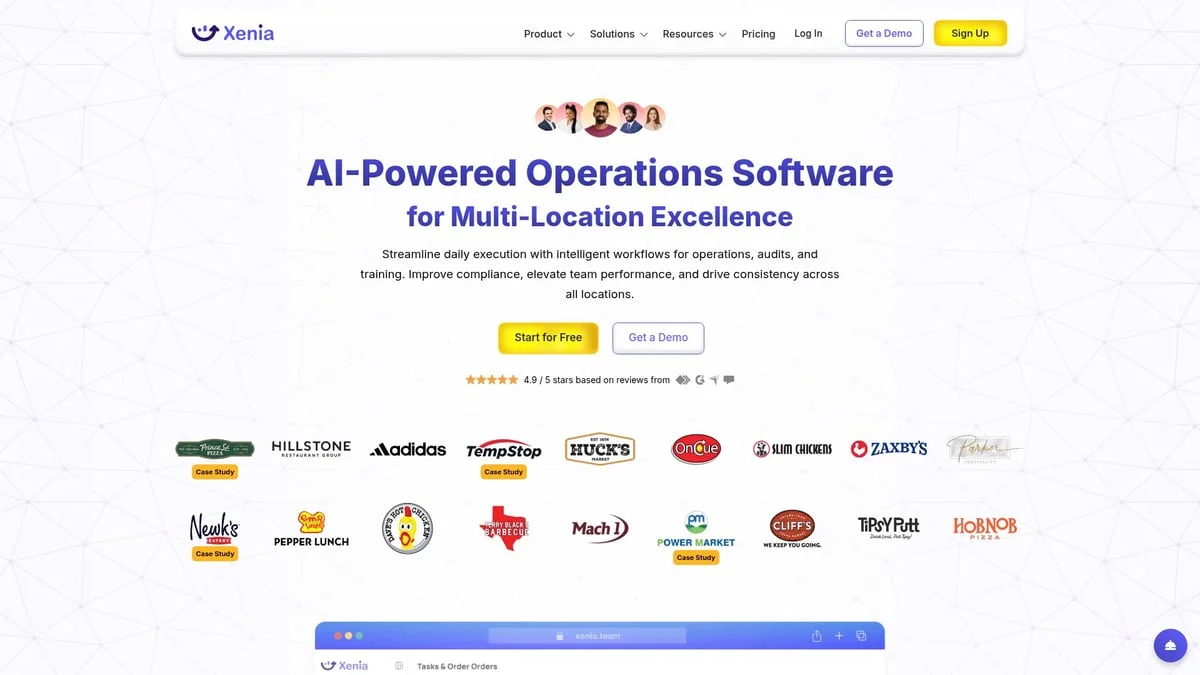 Xenia website view