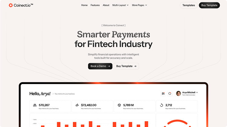 Coinect — Fintech Webflow Template