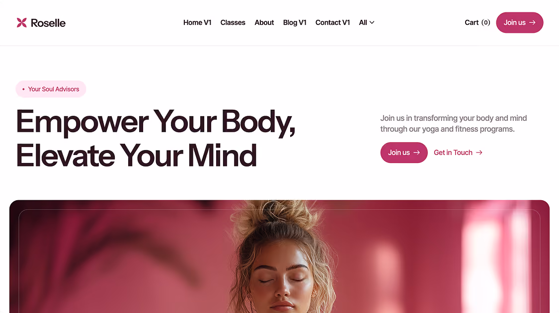 Roselle — Wellness Website Template
