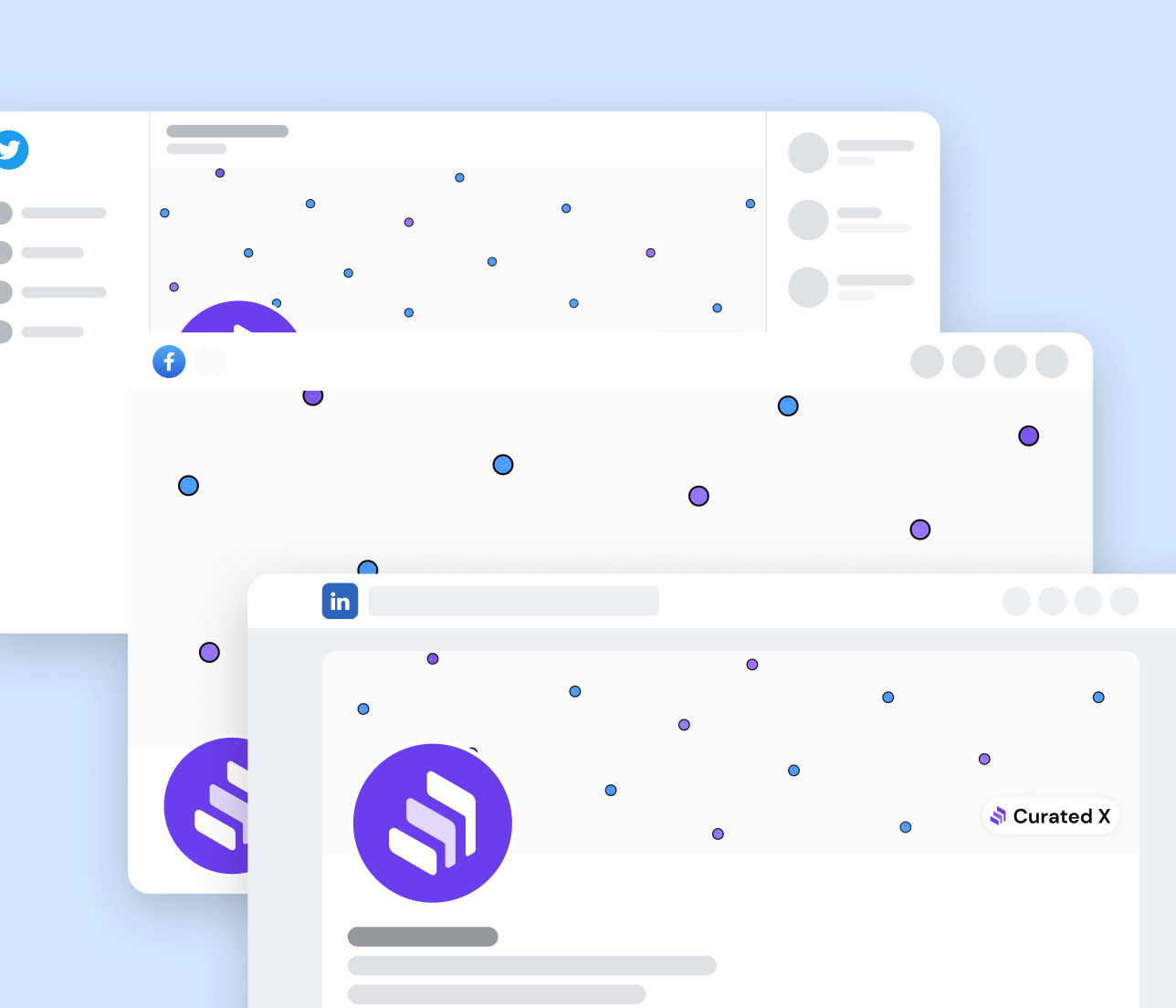Curated X - Social Media Assets Curation Website Webflow Template