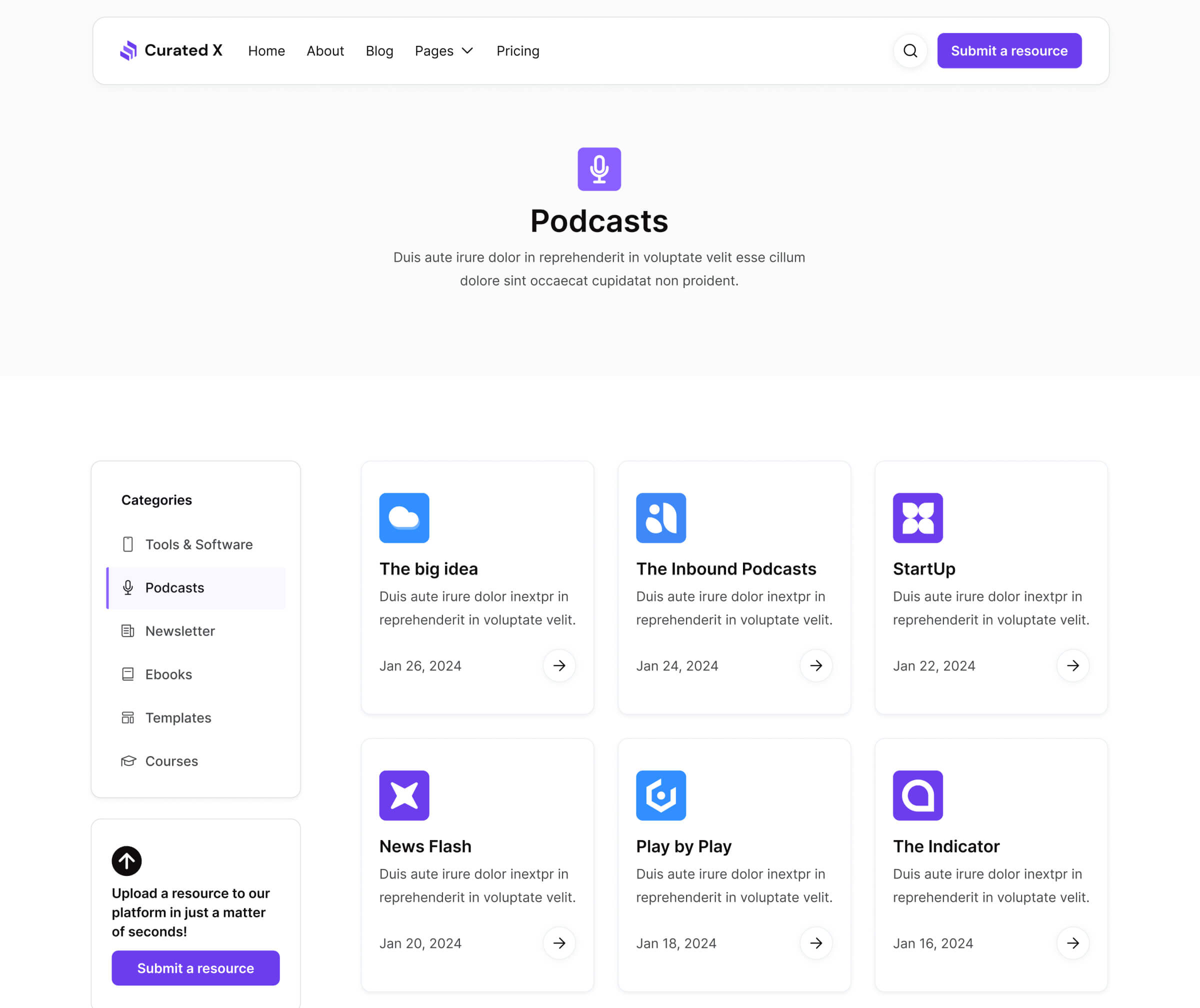 Curated X - Collection Single Page - Curation Website Webflow Template