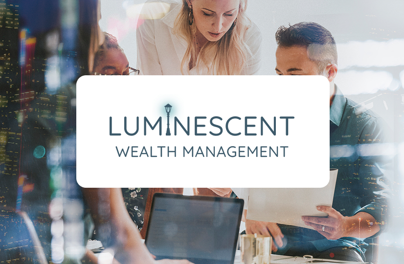 Group of three people looking at information on a tablet. One man holds a folder with papers in it.