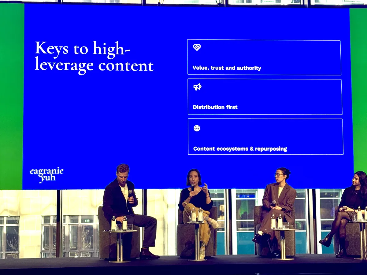 Eagranie Yuh speaking at Generate Summit. 