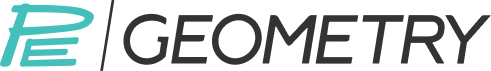 P2 Geometry company logo with stylized turquoise P2 icon to the left of the text.