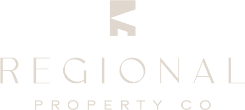 Regional Property Co logo with stylized letter R above the company name in light tan color.