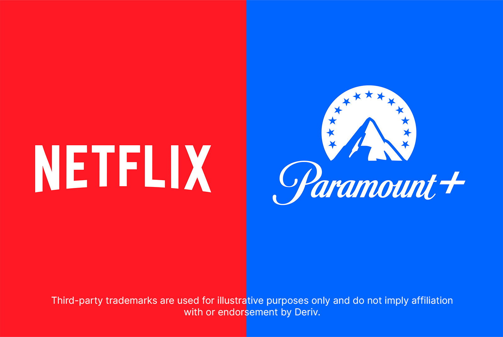 Illustration comparing the Netflix and Paramount logos side-by-side, representing the competing acquisition bids for Warner Bros Discovery.