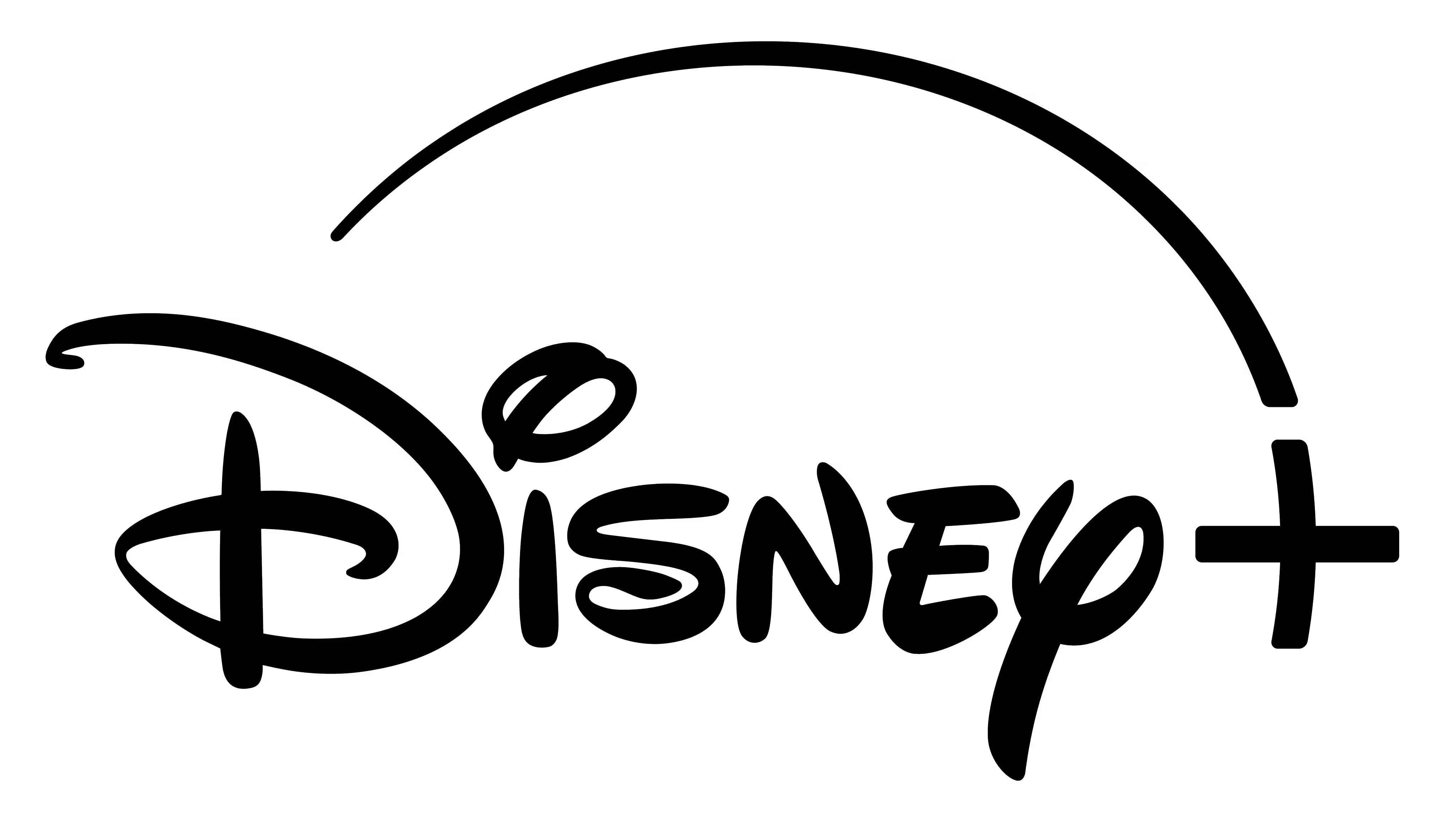 Disney+ streaming service logo with a stylized arch over the word Disney and a plus sign.