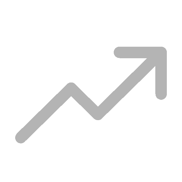 Gray arrow trending upward and to the right with a sharp zigzag pattern.