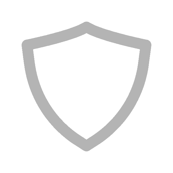 Gray outline of a shield symbol representing protection or security.